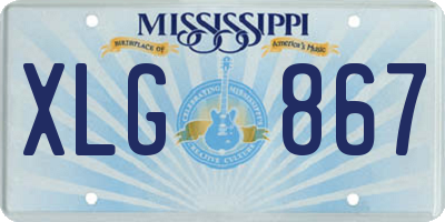 MS license plate XLG867