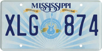 MS license plate XLG874