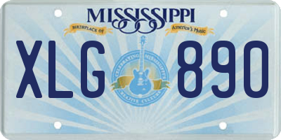 MS license plate XLG890
