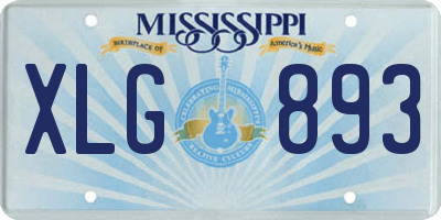 MS license plate XLG893