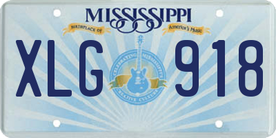 MS license plate XLG918