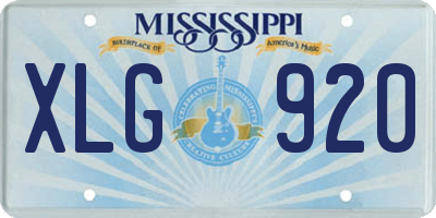 MS license plate XLG920
