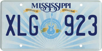 MS license plate XLG923