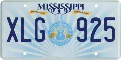 MS license plate XLG925