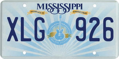MS license plate XLG926