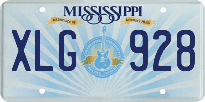 MS license plate XLG928