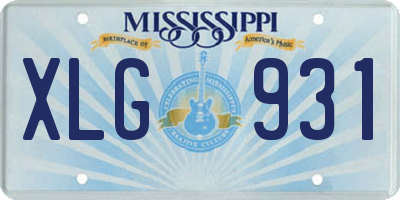 MS license plate XLG931