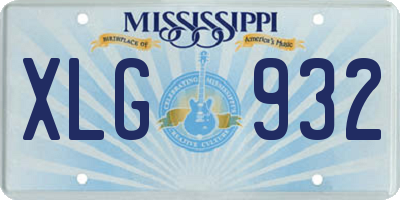MS license plate XLG932