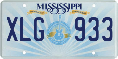 MS license plate XLG933