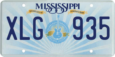 MS license plate XLG935