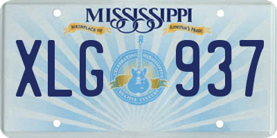MS license plate XLG937