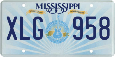 MS license plate XLG958