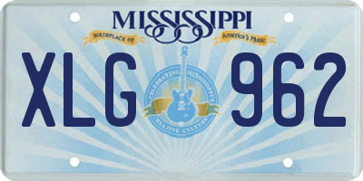 MS license plate XLG962