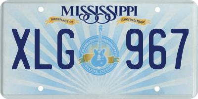 MS license plate XLG967