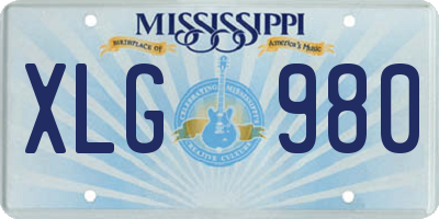 MS license plate XLG980