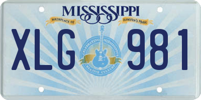 MS license plate XLG981