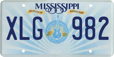 MS license plate XLG982