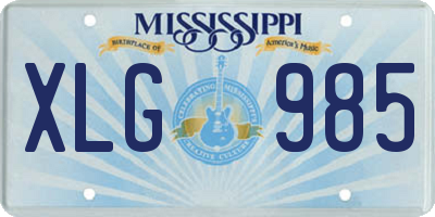 MS license plate XLG985