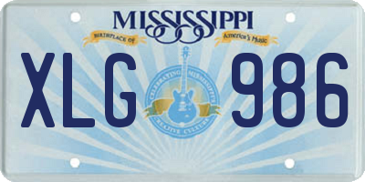 MS license plate XLG986