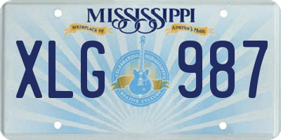 MS license plate XLG987