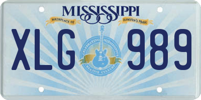 MS license plate XLG989
