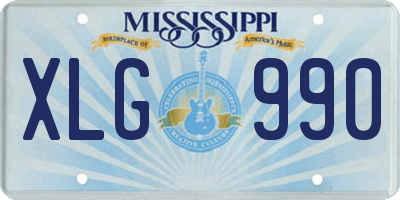 MS license plate XLG990
