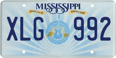 MS license plate XLG992
