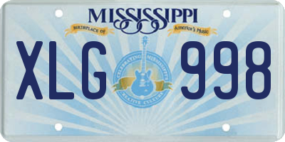 MS license plate XLG998