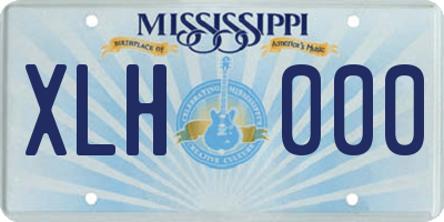 MS license plate XLH000