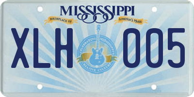 MS license plate XLH005