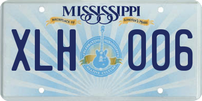MS license plate XLH006