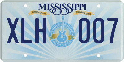 MS license plate XLH007