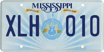 MS license plate XLH010