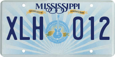 MS license plate XLH012