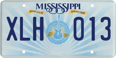 MS license plate XLH013