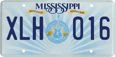 MS license plate XLH016