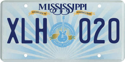 MS license plate XLH020