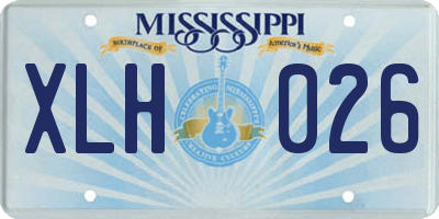 MS license plate XLH026