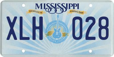 MS license plate XLH028