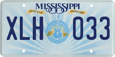 MS license plate XLH033