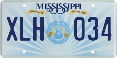 MS license plate XLH034