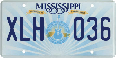 MS license plate XLH036