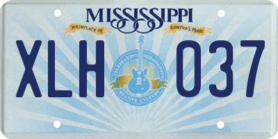 MS license plate XLH037
