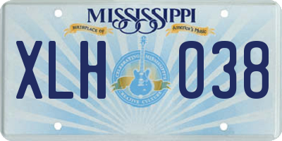 MS license plate XLH038