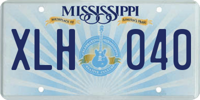 MS license plate XLH040