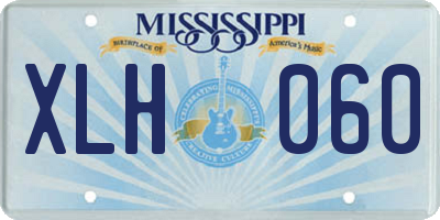 MS license plate XLH060