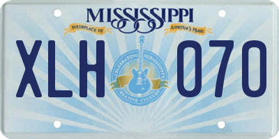 MS license plate XLH070