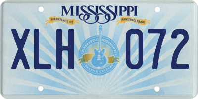 MS license plate XLH072