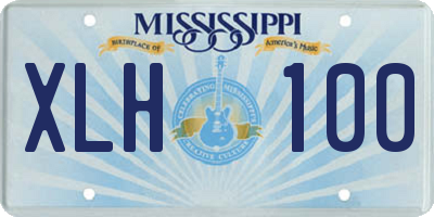 MS license plate XLH100