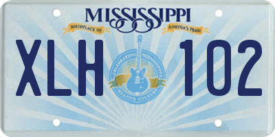 MS license plate XLH102